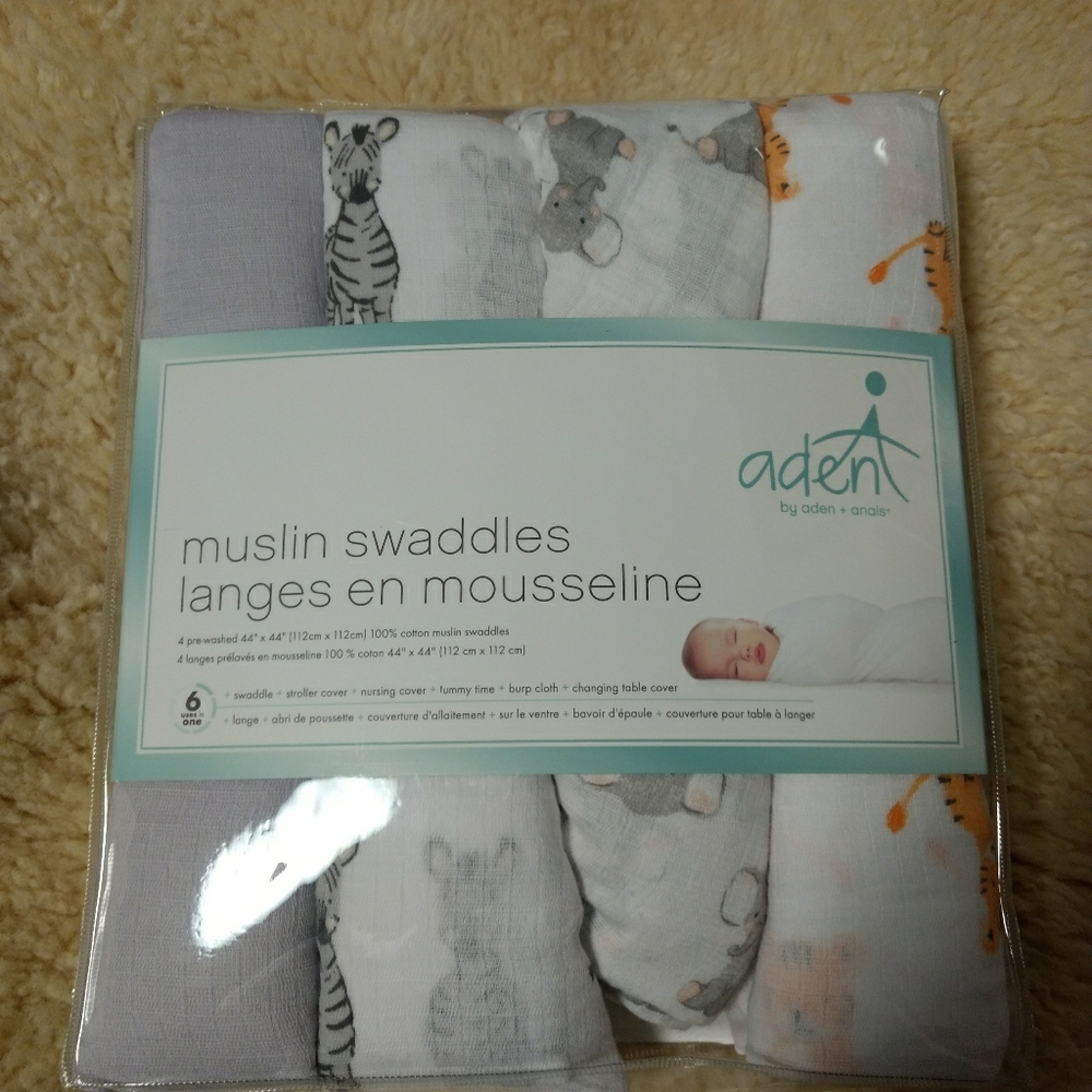 Aden and anais muslin animal print swaddles